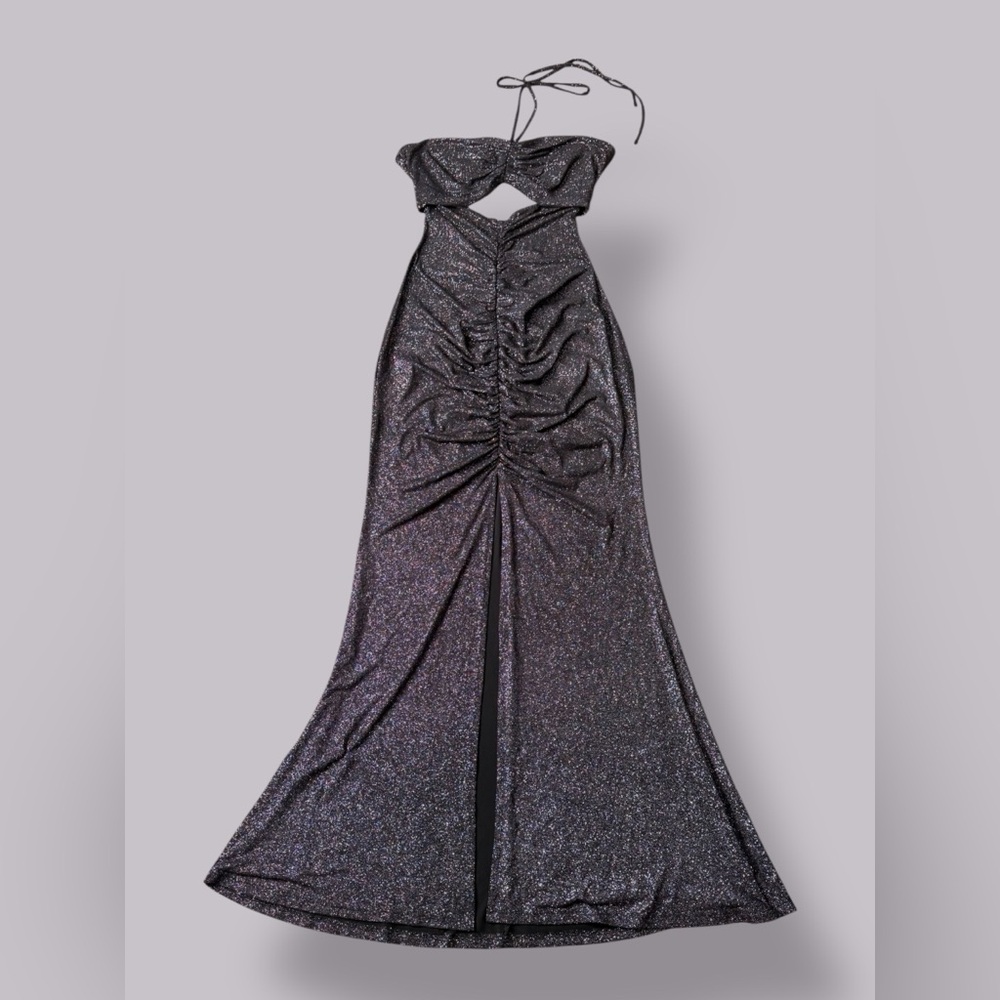 Elegant Black Halter Maxi Dress - Picture 2 of 3